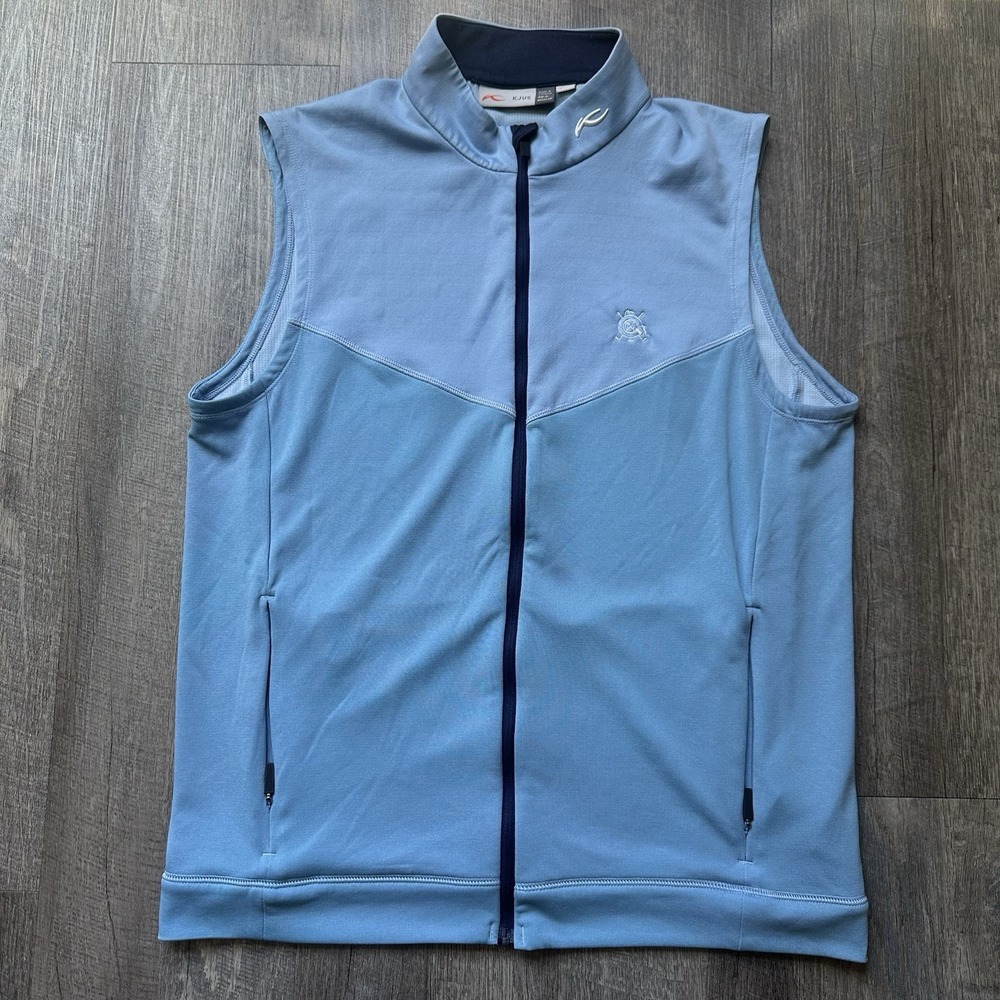 Kjus Westport Vest Men‎ Size Small S Navy Blue Lightweight Golf Full Zip UPF 50+